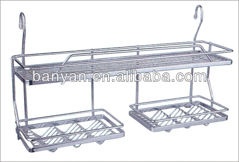 Stainless Steel Hanging Kitchen Storage Rack With Six Hooks Buy Kitchen Rack,Stainless Steel