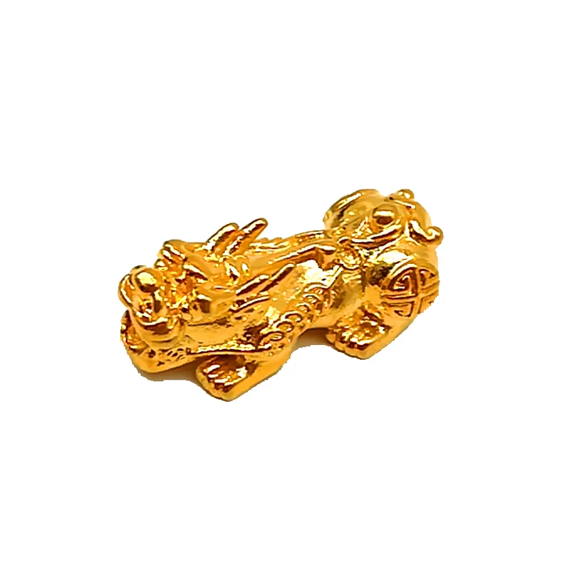 

Explosive Sand Gold PiXiu Fittings 3D Hard Gold Solid Glossy Lucky Fittings DIY Crossing Hand Strings Separating Beads, 24k