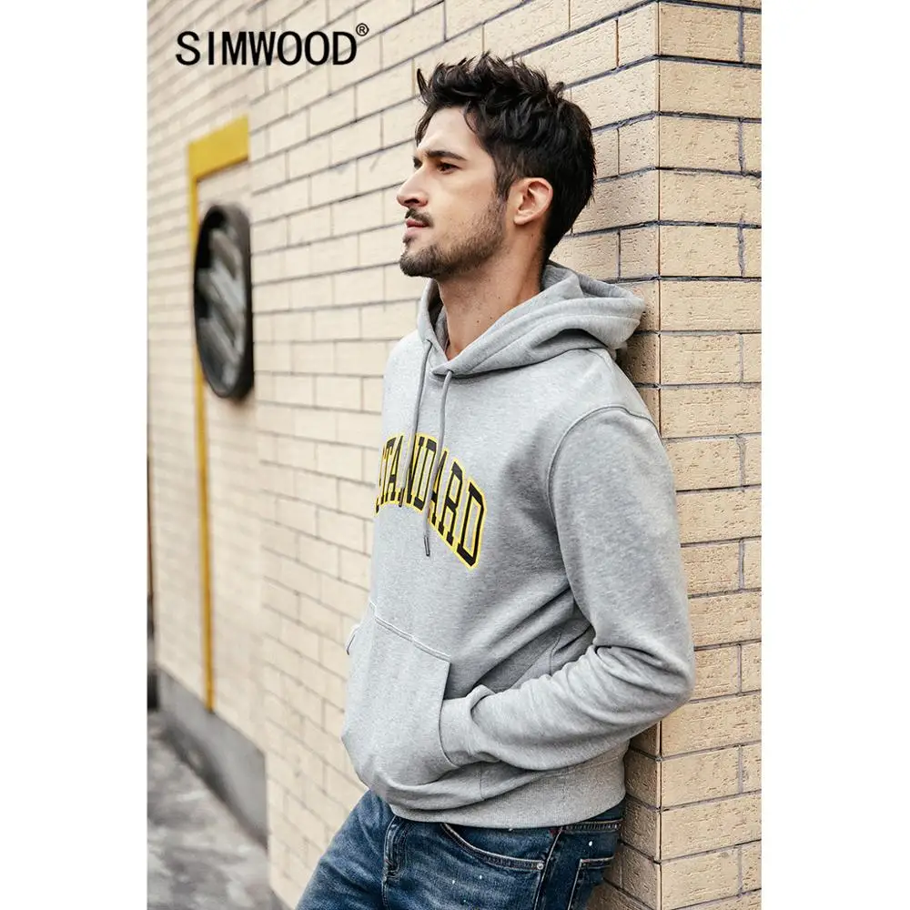 

SIMWOOD 2019 street hoodie Men Letter Printed Brand Streetwear Sweatshirts 190171