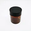 2 oz 60ml Amber Child Proof Glass Jars for Hemp Marihuana Leaf