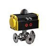 Full Port Stainless Steel Tri Clamp 3 Way Sanitary Pneumatic Ball Valve