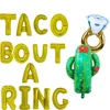 CYmylar new products ideas 2019 Fiesta taco party balloons Taco bout a ring balloons for wedding engagement decoration