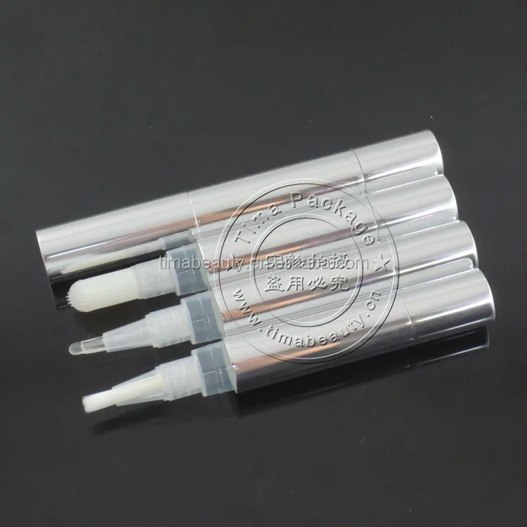 
moq 500pcs 4.5ml shiny silver twist cosmetic pen package aluminium metal lip gloss bottle TM LG780 