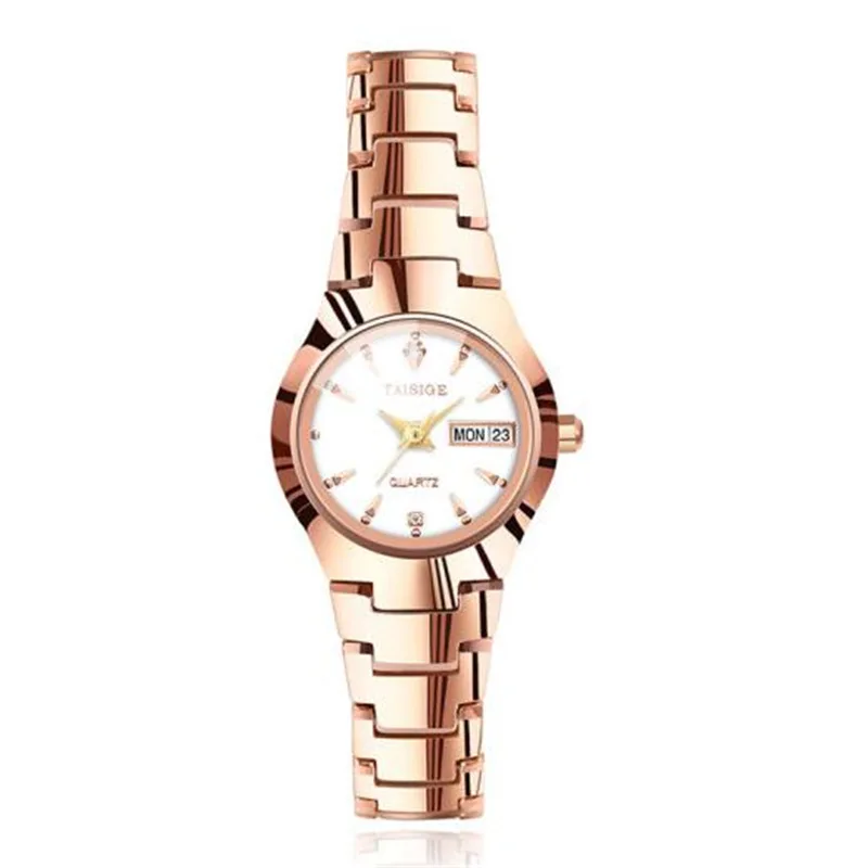 

Hot ladies fashion rhinestones steel quartz couple bracelet watch wholesale