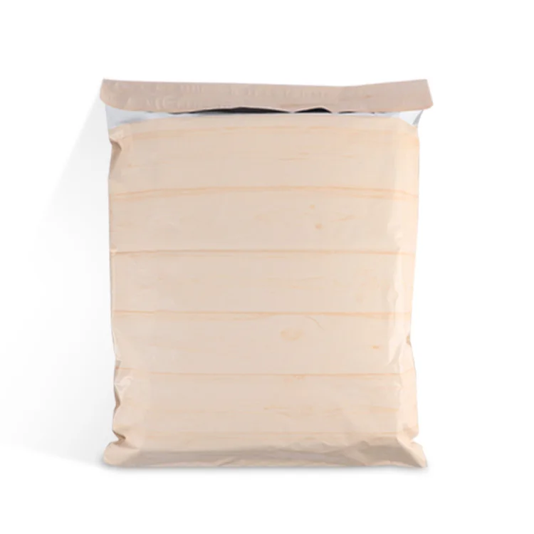 
custom logo design khaki wood texture poly mailers mailing envelope mail express plastic packaging bags for shipping clothing 
