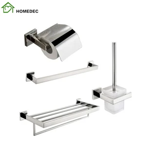 Image of 4 pcs Stainless Steel Bath sanitary Hardware Sets Bathroom Accessories