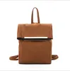 Brown Fashion Girls Stylish Nubuck Leather Backpacks Simple Casual Shoulder Bags
