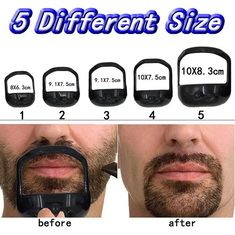 Beard Shaper Styling Tool Different Sizes Facial Hair Trimming Guide  Grooming Shaper Hair Lineup Tool Transparent For Man 5pcs - Buy Beard Shaper,Beard  Shaper Tool,Beard Shaper Comb Product on 
