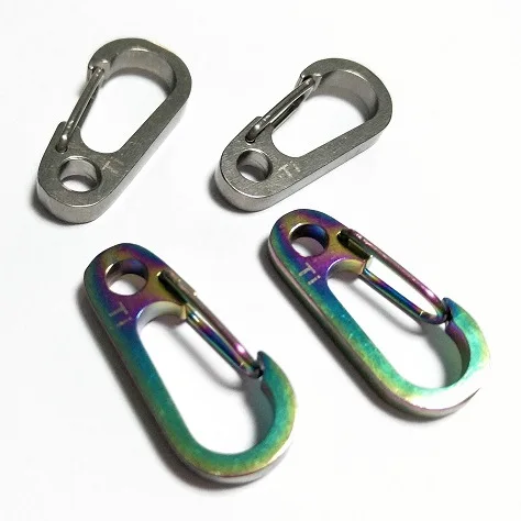 

Buckle Tactical EDC Carabiner Outdoor Camping Hiking EDC Tool Titanium TC4 Spring Alloy Snap Clip Hook Keychain Quickdraw Buckle, As picture