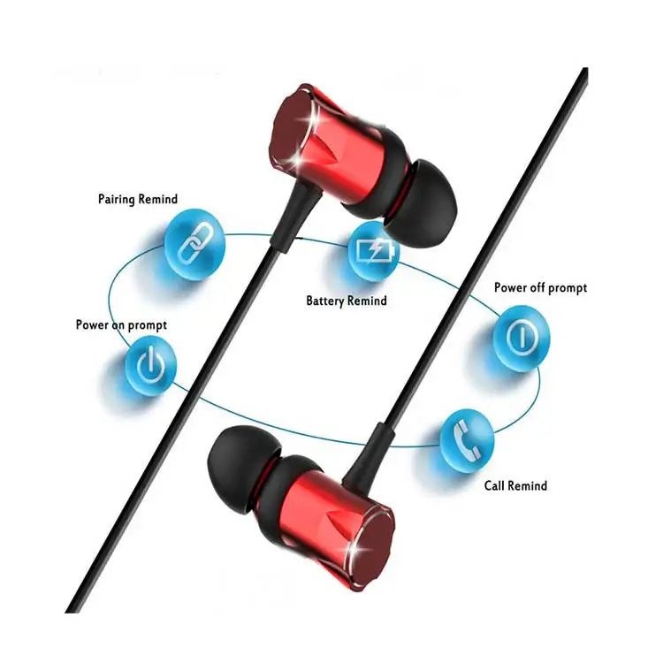 

New hot sale Magnetic headphone stereo sport wireless headphone, Red;black