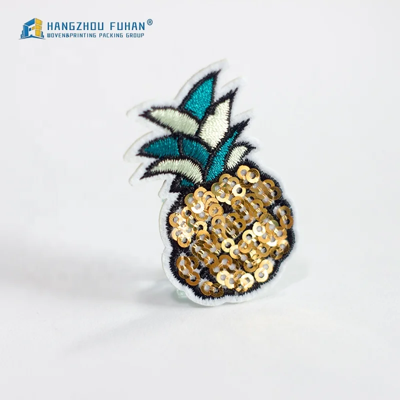 

Fruit Design Gold Sequin Pineapple Embroidery Patch