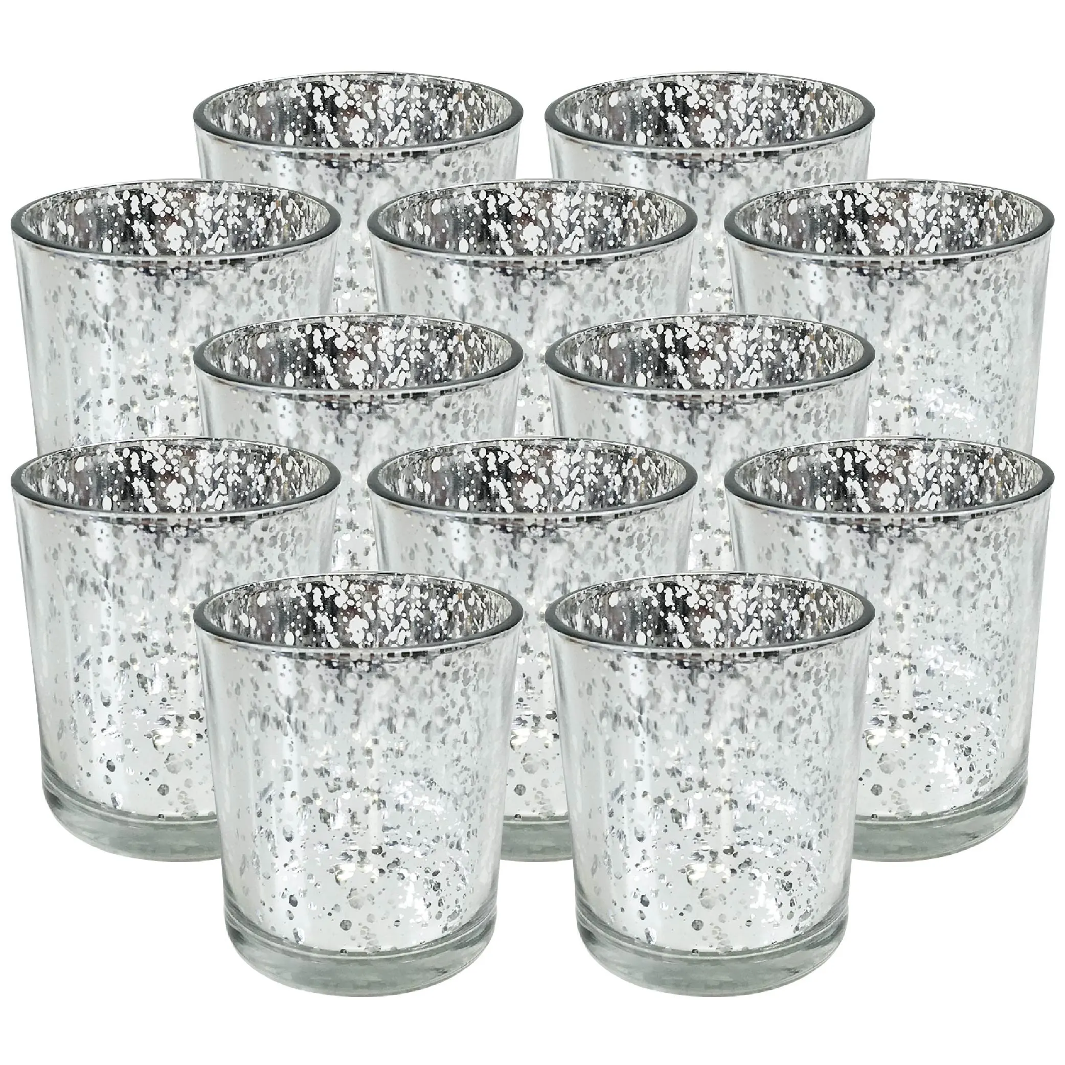 Just Artifacts Halloween Silver Glass Votive Candle Holder with Ghosts 1pcs, Silver Ghosts Glass Votive Candle Holders for Halloween Parties and Home D/écor