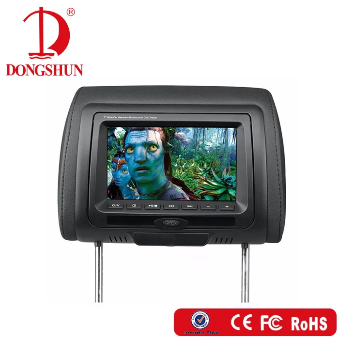 Best price hot selling 7 inch TFT-LED headrest monitor with DVD player and wireless games