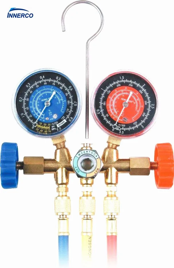 uxcell Air Conditioner Round Single Manifold Pressure Gauge Tool 11mm Thread 