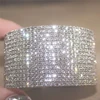 925 sterling silver super wide bangle studded with zirconia