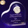 New product table crystal heart clock with wholesale price