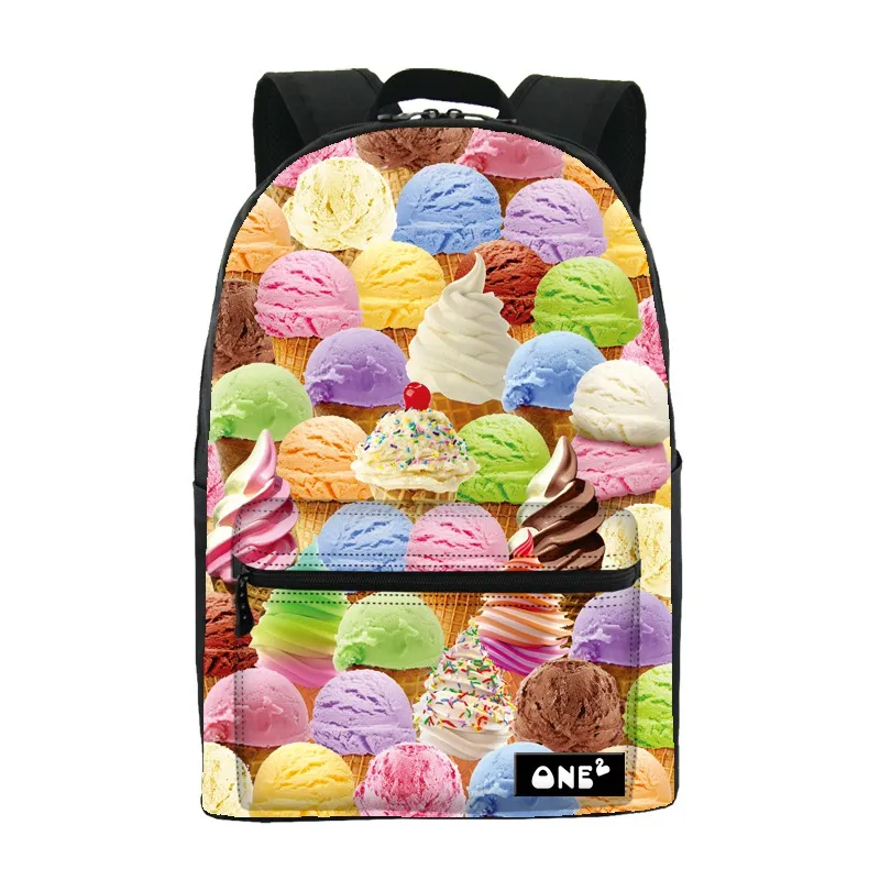 

One2 cute design ice cream pattern export brand women backpack, Customized