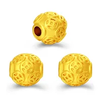 

Hot Sale 3D Gold Jewelry Vietnam Sand Money Beads Vacuum Plating Transfer Beads DIY Loose Beads Bracelet Accessories