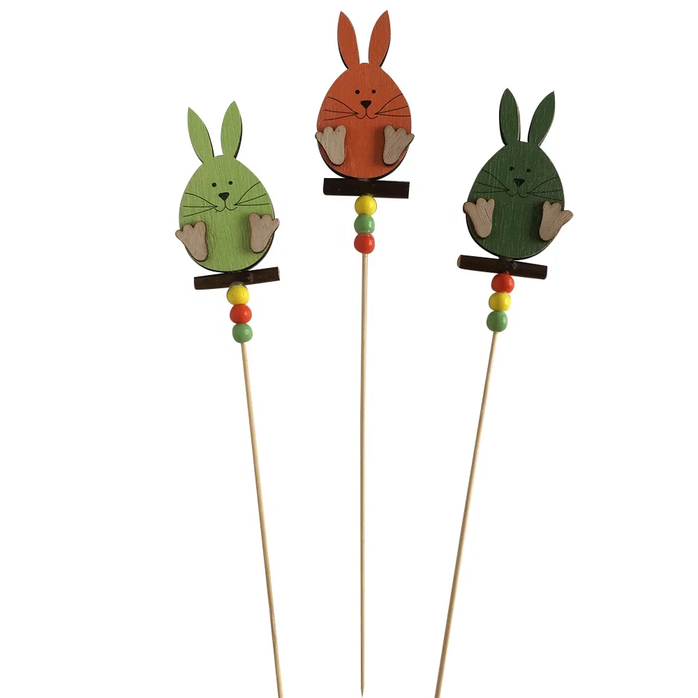 Wooden Easter Rabbit Garden Decoration Stick - Buy Wooden Rabbit Stick ...