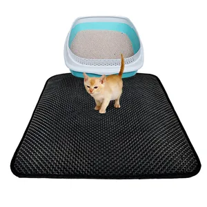 Image of Durable Double Layer Easy Clean Waterproof Blackhole EVA Cat Litter Mat-S