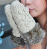 Pink Plush knit gloves
