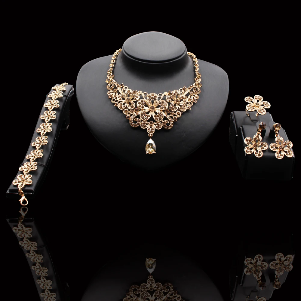 

Beautifical alloy gold wedding crystal jewelry sets rhinestones jewelry TD50Y112-TD50Y122, Picture