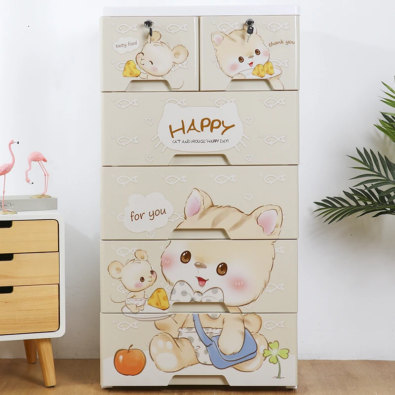 
Baby plastic storage drawers cabinet for clothes 