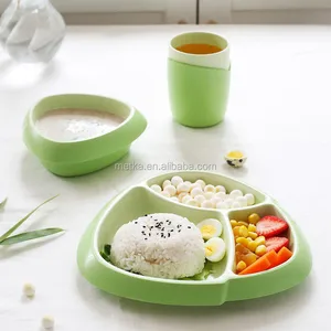 Image of Divided serving tray children dishes China tableware bamboo dinnerware -100% biodegradable christmas divided plates