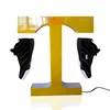 Yellow colour Magnetic double floating shoes display rack sever levitating shoes display stand