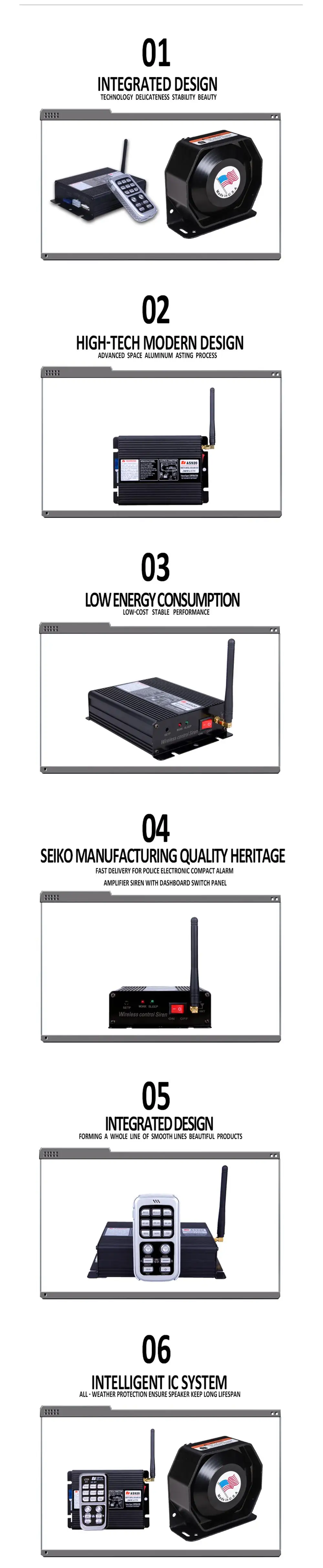 As920 12v/24v Electrical Siren With Speaker For Squad Car & Fire Horn