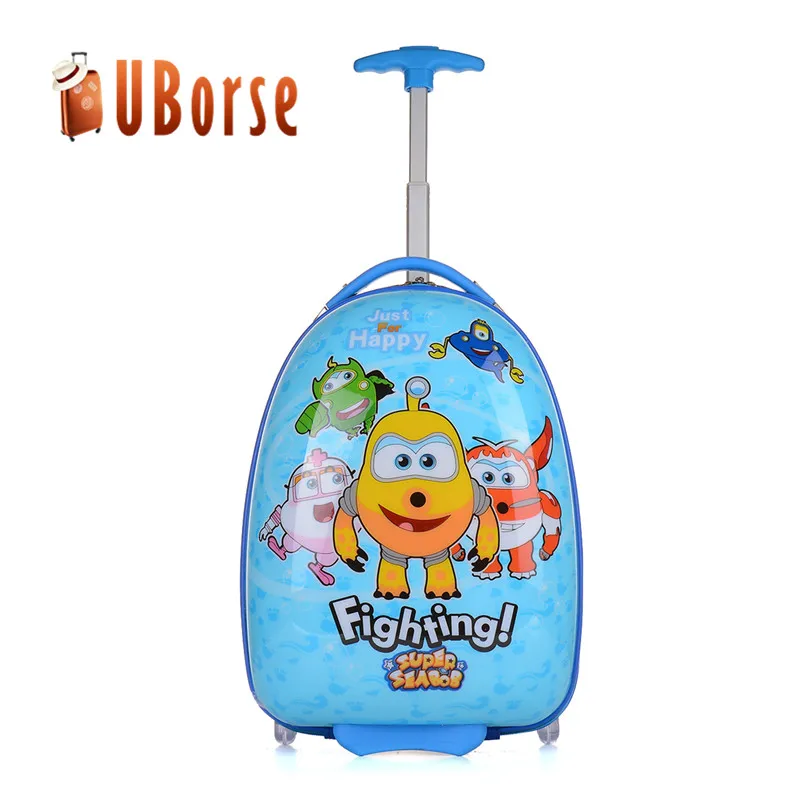 16'' 3D carton kids school bag set children trolley luggage case