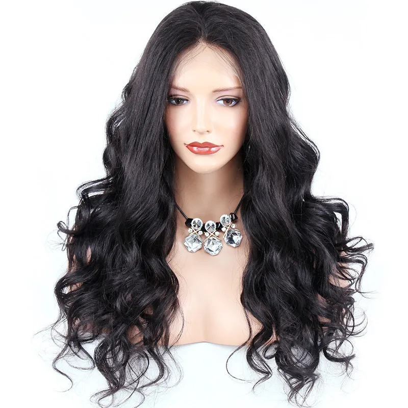 

8 inch to 28 inch Raw Virgin Brazilian Remy Human Hair 150% density Super Wavy Human Hair Full Lace Wig with Elastic Band, Natural color