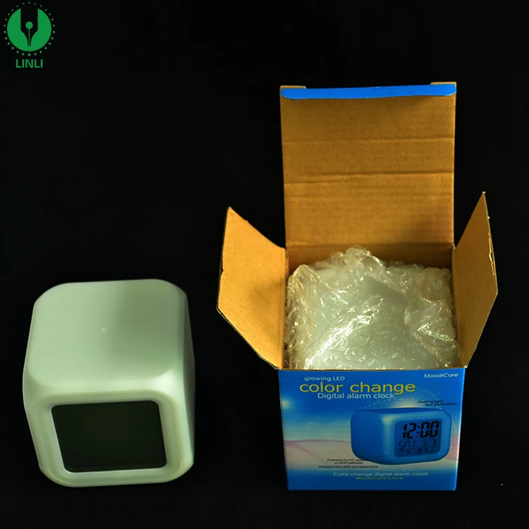 Multi-function Plastic Battery Powered Custom Electronic Digital Table Clock With Led Light