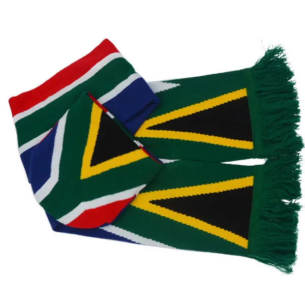 Cheap Promotional South Africa National Flag Scarf Soccer Knitted
