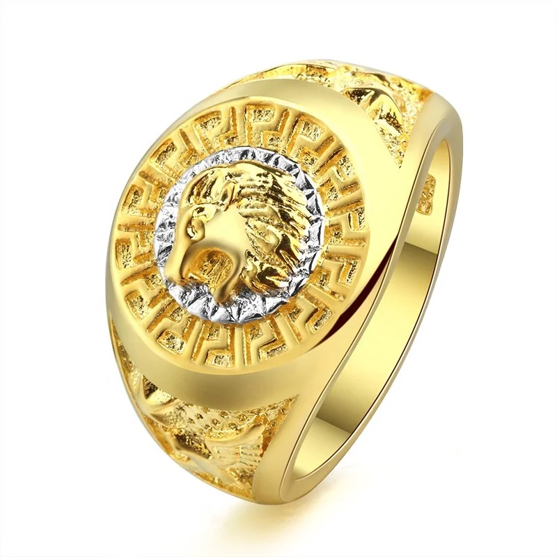 

AC022811 AngryCat Gold Color Men Hand Bague Vintage Style Lion Head Ring Men Jewelry Anel masculino Vintage