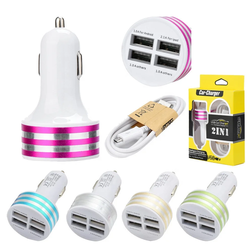 

Micro USB Cable+Car Charger Set Travel Charger USB Kits In Hotsell, Blue/silver/gold/red/green