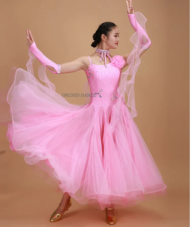 

Women Girls International Standard Competition Pink Ballroom Dance Dress