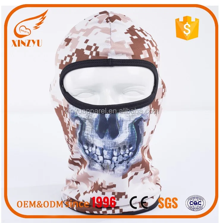 Windproof Full Face Ghost Skull Military Tactical Camo Face  Balaclava For Motorcycle Unisex