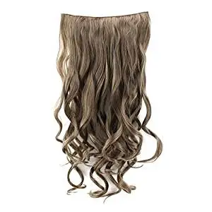 Hairpieces Wavy - TOOGOO(R) Women 28" Dark Blonde Wig 3/4 Full Head Wave Curly Hairpieces Clip Synthetic Hair Extensions Wavy Wigs #6/27/613 (Size: 28", Color: Dark blond)