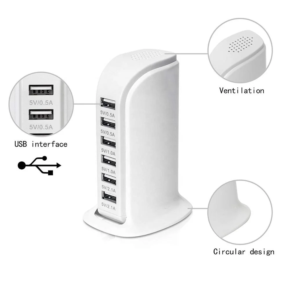 

30w 5V 6A 6 Port USB Sailboat device Wall Charger Power Adapter for Mobile Phone Travel Charger USB charging station