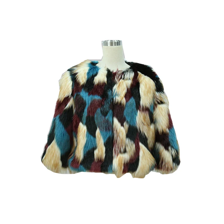

Fashionable OEM Service Customized Popular Women Winter O-Neck Faux Fur Colorful Warm Short Plush Jacket, N/a