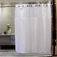 

White Honeycomb Yarn Double-Layer Plating Ring Shower Curtain, Pure White Shower Curtain Simple Style