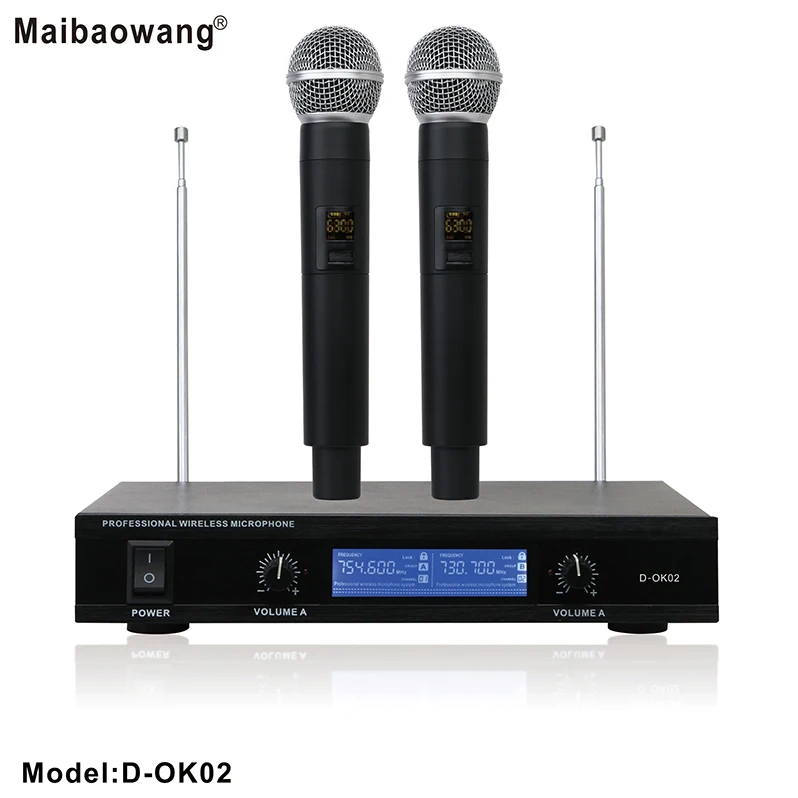 

Factory sell good price VHF karaoke microphone wireless professional, Black