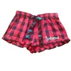 Wholesale Monogrammed Buffalo Plaid Flannel Pajamas Shorts