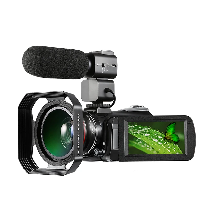 

Winait super 4k 24mp digital video camera, night vision digital video recorder with touch display