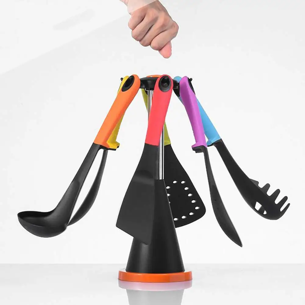 Colorful Nylon FDA Kitchenware 7 Piece Set Non-Stick Stainless Steel Utensils Kitchen Cooking Helper