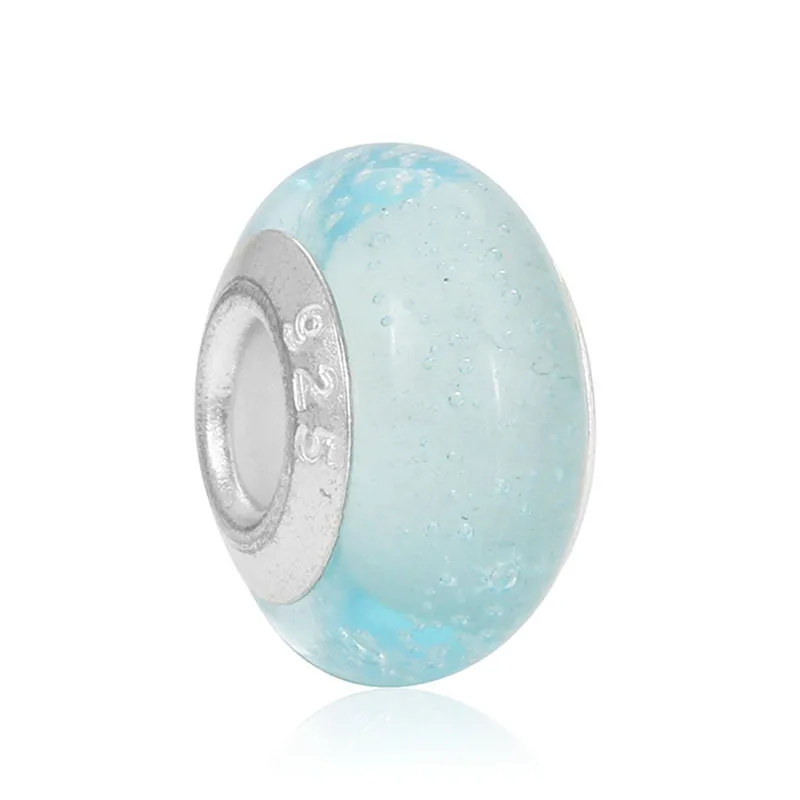 

Wholesale European style 925 silver beads Cat eye Murano Glass beads