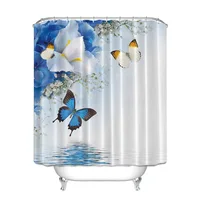 

DRDF0015 butterfly wholesale polyester waterproof 3D shower curtain