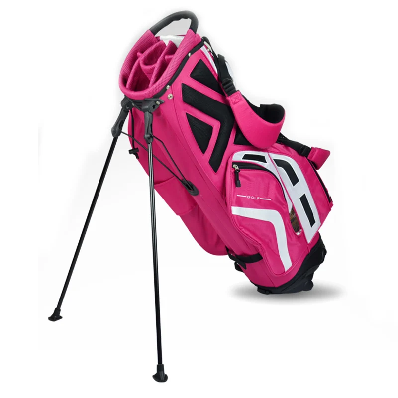

Custom Logo Golf Bag Stand With Golf Bag Legs, Pink, green
