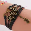 Wholesale cheap fashion jewelry alloy women leather bracelet